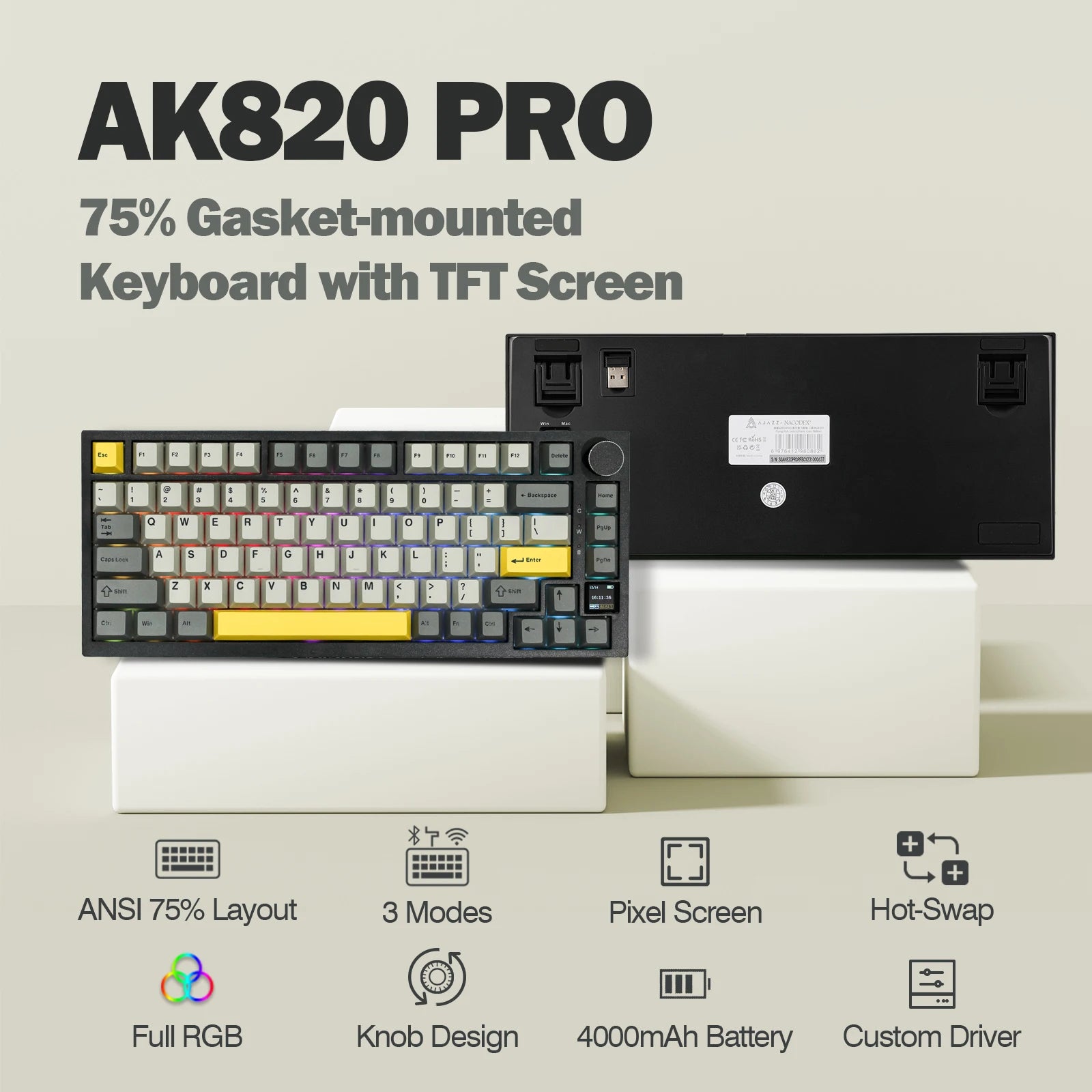 Ajazz AK820 Pro Mechanical Keyboard