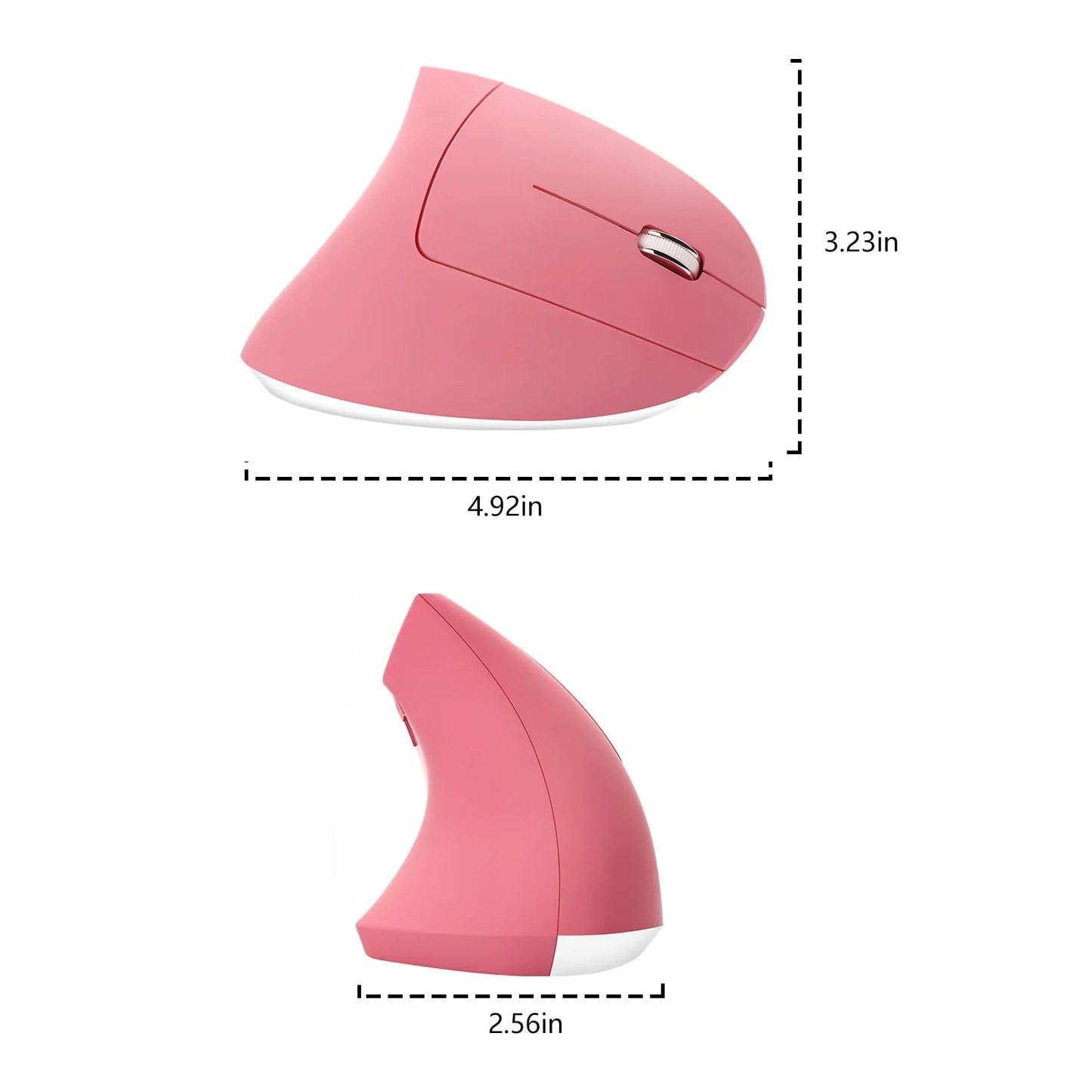 Pink Wireless Vertical Mouse Lightweight LED 800/1200/1600 DPI Adjustable Ergonomic Mice Wrist protection for PC Computer Laptop