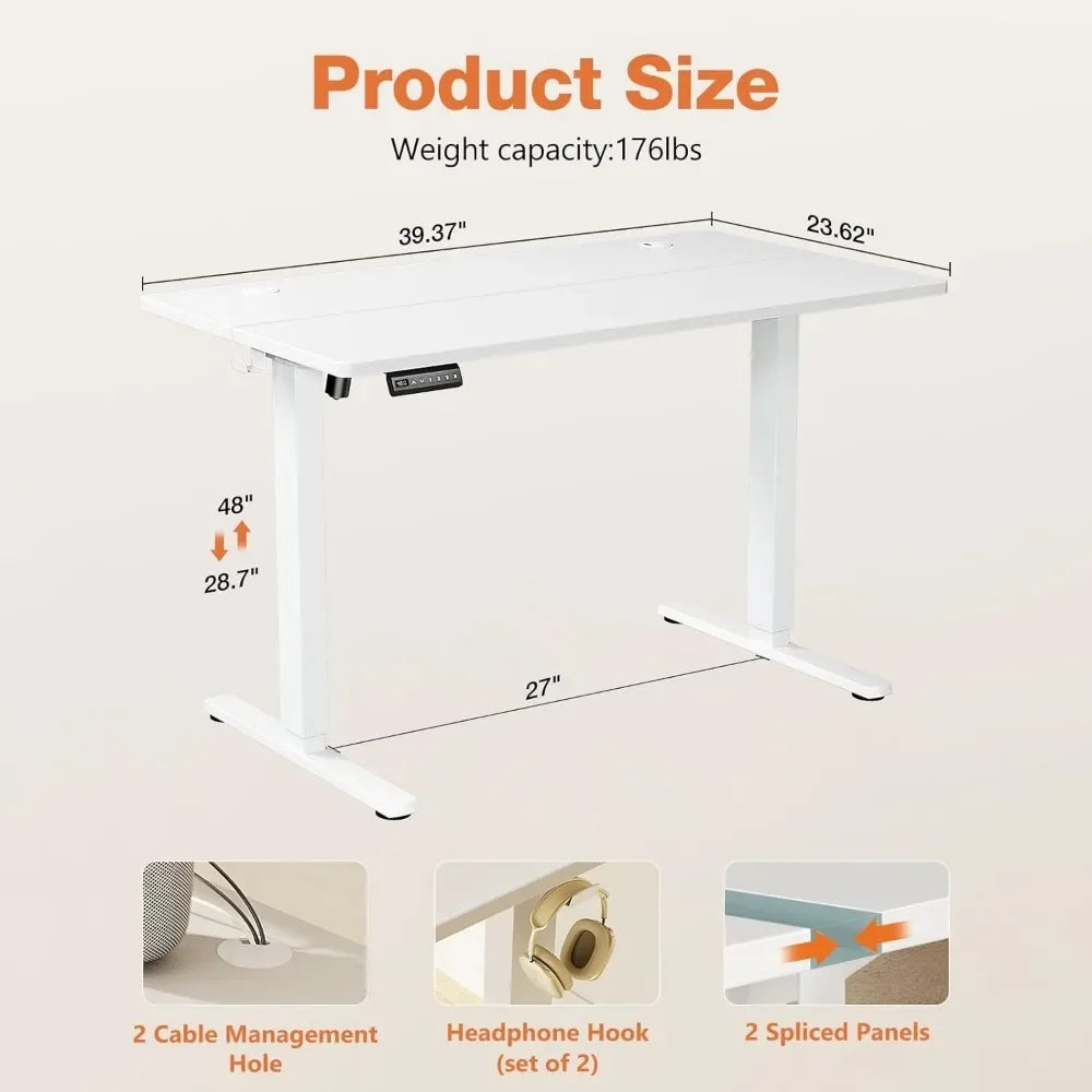 Electric Standing Desk, 40x24 inch, Adjustable Height