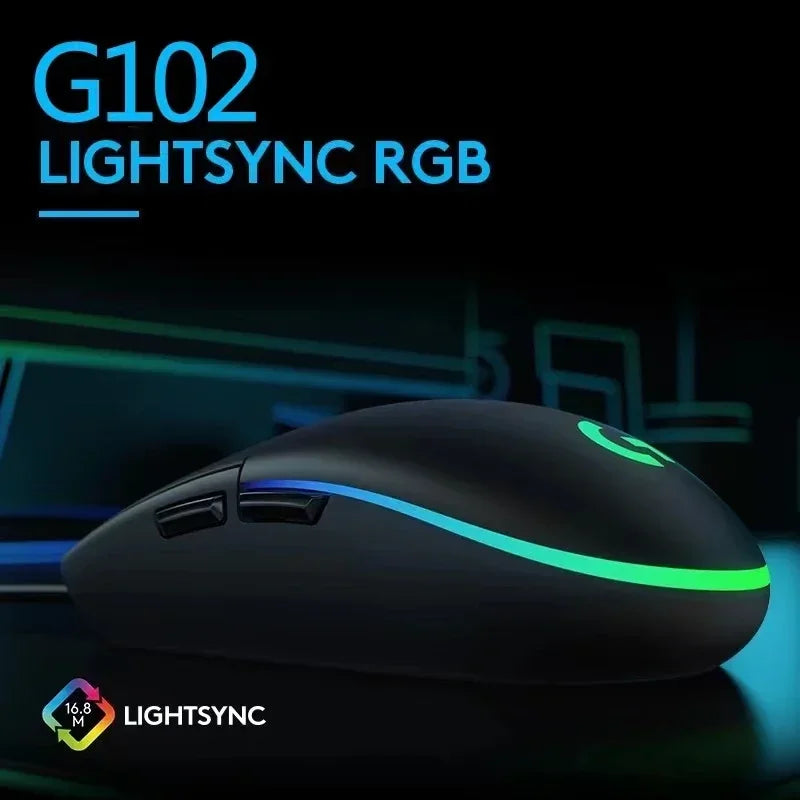 Logitech G102 Mouse Original IC PRODIGY/ LIGHTSYNC G203 Gaming Mouse Optical 8000DPI 16.8M Color LED Customizing 6 Buttons Wired